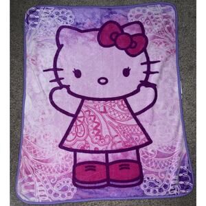 Kids Hello Kitty Plush Pink Throw Blanket 38" x 46" 😻‎